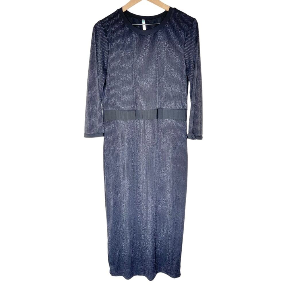 NWT Y2K Deb Auditions Black Sparkly Ribbed Dress 2X Plus Size Formal NOS
